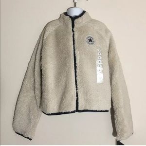 SET Of GIRLS Converse Sherpa cropped Coat/jacket